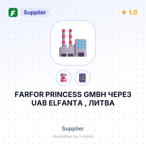 FARFOR PRINCESS GMBH ЧЕРЕЗ UAB ELFANTA , ЛИТВА – summary card, no photo uploaded yet