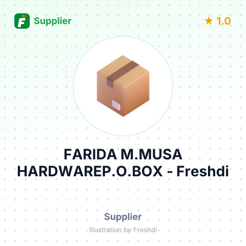 FARIDA M.MUSA HARDWAREP.O.BOX – summary card, no photo uploaded yet