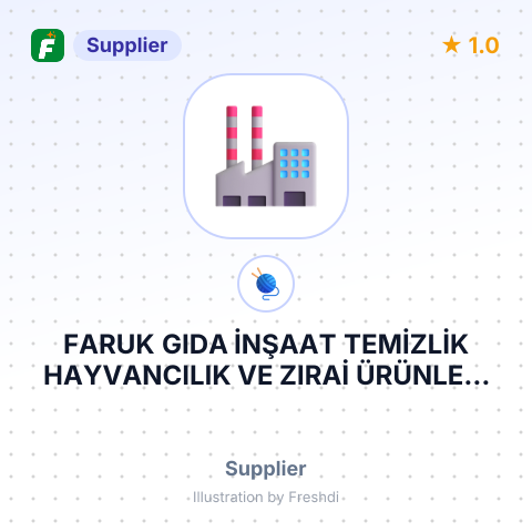 FARUK GIDA İNŞAAT TEMİZLİK HAYVANCILIK VE ZIRAİ ÜRÜNLERİ MADENCİLİK TEKSTİL NAKLİYAT SANAYİ VE TİCARET LİMİTED ŞİRKETİ – summary card, no photo uploaded yet