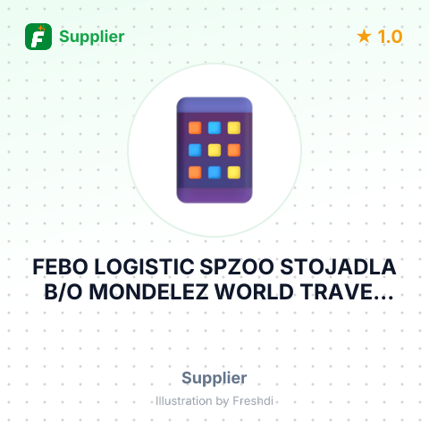 FEBO LOGISTIC SPZOO STOJADLA B/O MONDELEZ WORLD TRAVEL RETAIL LLC – summary card, no photo uploaded yet