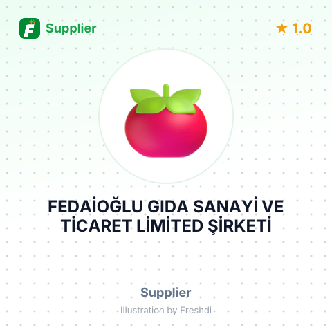 FEDAİOĞLU GIDA SANAYİ VE TİCARET LİMİTED ŞİRKETİ – summary card, no photo uploaded yet