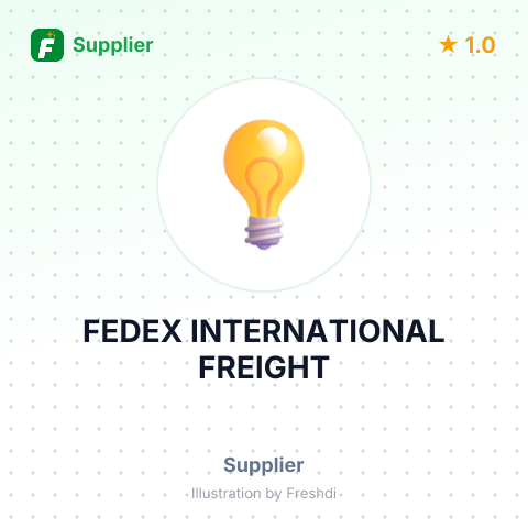 FEDEX INTERNATIONAL FREIGHT – summary card, no photo uploaded yet