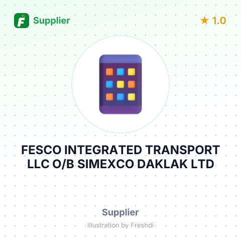 FESCO INTEGRATED TRANSPORT LLC O/B SIMEXCO DAKLAK LTD – summary card, no photo uploaded yet