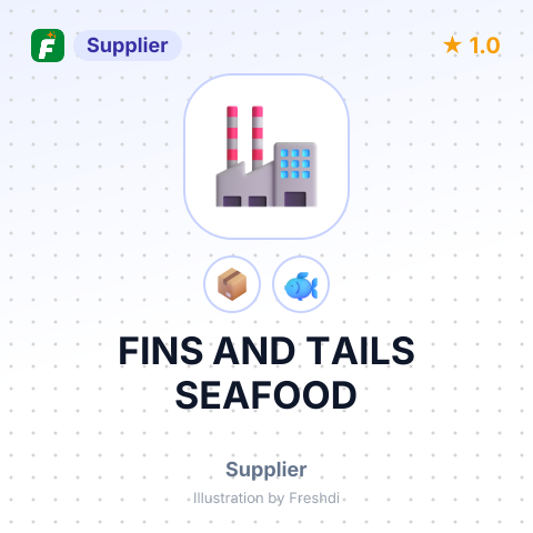 FINS AND TAILS SEAFOOD – summary card, no photo uploaded yet