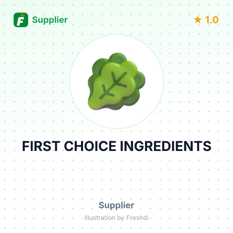 FIRST CHOICE INGREDIENTS – summary card, no photo uploaded yet