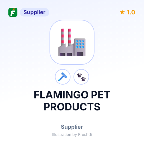 FLAMINGO PET PRODUCTS – summary card, no photo uploaded yet
