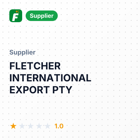 FLETCHER INTERNATIONAL EXPORT PTY – summary card, no photo uploaded yet