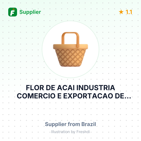 FLOR DE ACAI INDUSTRIA COMERCIO E EXPORTACAO DE POLPAS DE FRUTAS LTDA. – summary card, no photo uploaded yet