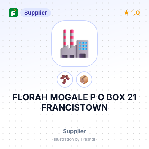 FLORAH MOGALE P O BOX 21 FRANCISTOWN – summary card, no photo uploaded yet