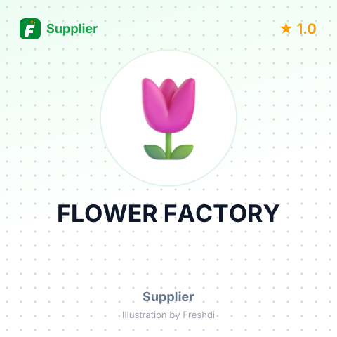 FLOWER FACTORY – summary card, no photo uploaded yet
