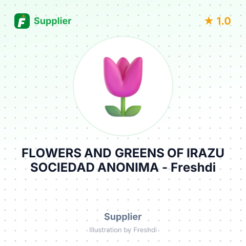 FLOWERS AND GREENS OF IRAZU SOCIEDAD ANONIMA – summary card, no photo uploaded yet