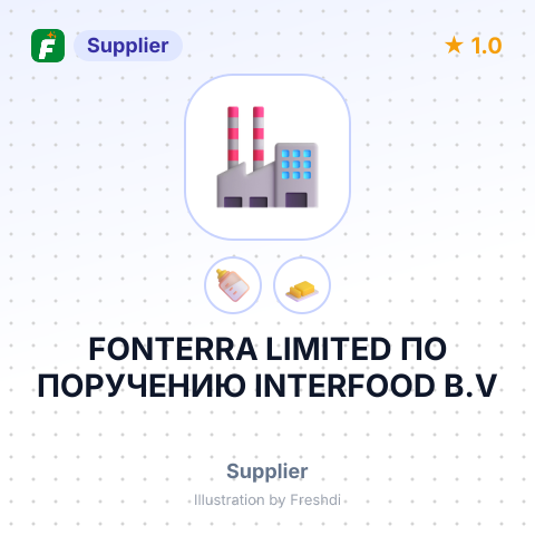 FONTERRA LIMITED ПО ПОРУЧЕНИЮ INTERFOOD B.V – summary card, no photo uploaded yet