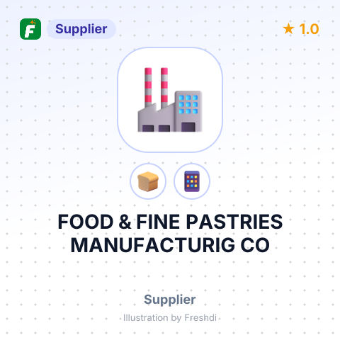 FOOD & FINE PASTRIES MANUFACTURIG CO – summary card, no photo uploaded yet