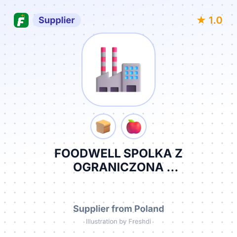 FOODWELL SPOLKA Z OGRANICZONA ODPOWIEDZIALNOSCIAUL FABRYCZNA 5 00 446 WARSAW POLAND – summary card, no photo uploaded yet