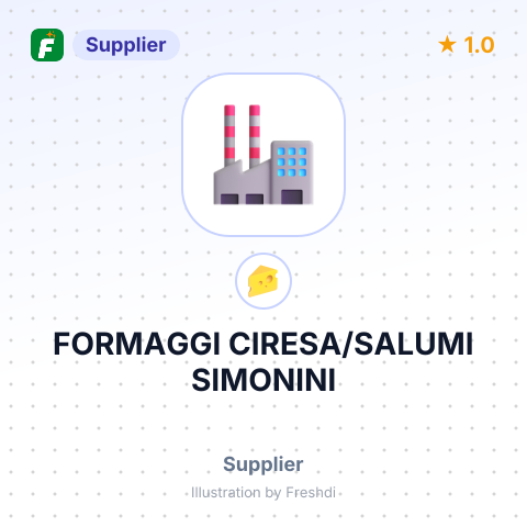 FORMAGGI CIRESA/SALUMI SIMONINI – summary card, no photo uploaded yet