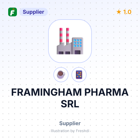 FRAMINGHAM PHARMA SRL – summary card, no photo uploaded yet