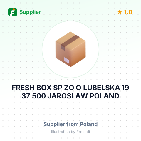 FRESH BOX SP ZO O LUBELSKA 19 37 500 JAROSLAW POLAND – summary card, no photo uploaded yet