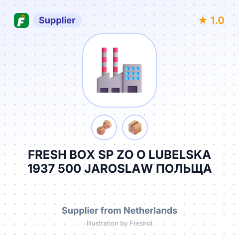 FRESH BOX SP ZO O LUBELSKA 1937 500 JAROSLAW ПОЛЬЩА – summary card, no photo uploaded yet