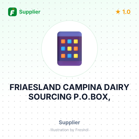FRIAESLAND CAMPINA DAIRY SOURCING P.O.BOX, – summary card, no photo uploaded yet
