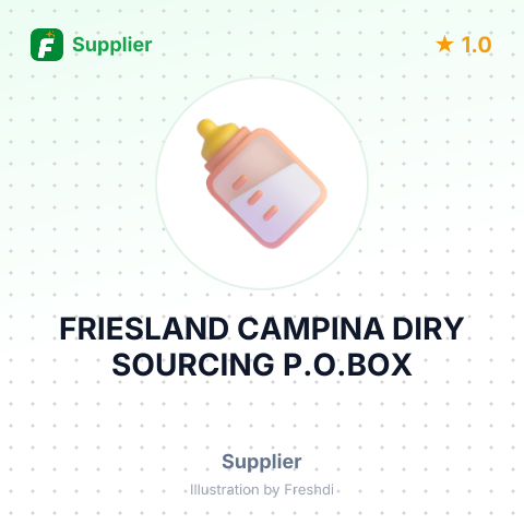 FRIESLAND CAMPINA DIRY SOURCING P.O.BOX – summary card, no photo uploaded yet