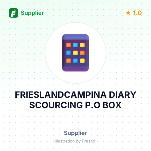 FRIESLANDCAMPINA DIARY SCOURCING P.O BOX – summary card, no photo uploaded yet