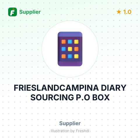 FRIESLANDCAMPINA DIARY SOURCING P.O BOX – summary card, no photo uploaded yet
