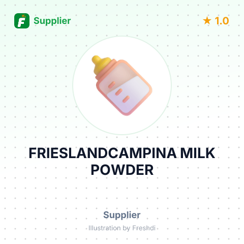 FRIESLANDCAMPINA MILK POWDER – summary card, no photo uploaded yet