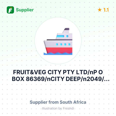 FRUIT&VEG CITY PTY LTD/nP O BOX 86369/nCITY DEEP/n2049/nRSA – summary card, no photo uploaded yet