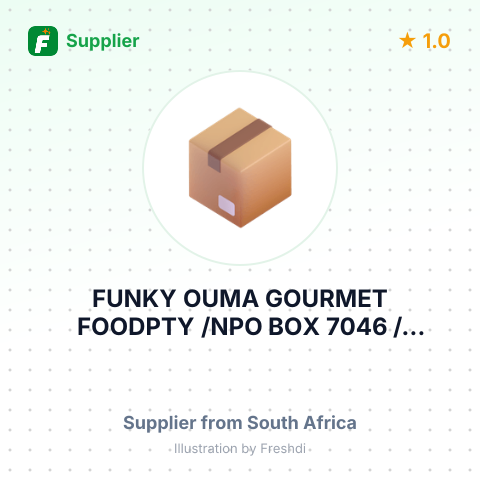 FUNKY OUMA GOURMET FOODPTY /NPO BOX 7046 /NNOORDER PAARL/NRSA – summary card, no photo uploaded yet