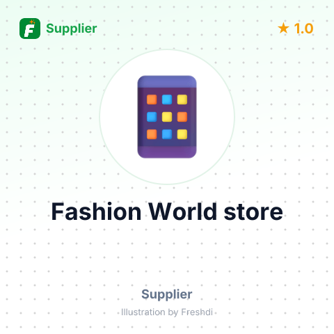 Fashion World store – summary card, no photo uploaded yet