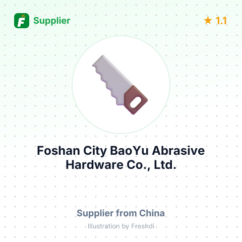 Foshan City BaoYu Abrasive Hardware Co., Ltd. – summary card, no photo uploaded yet