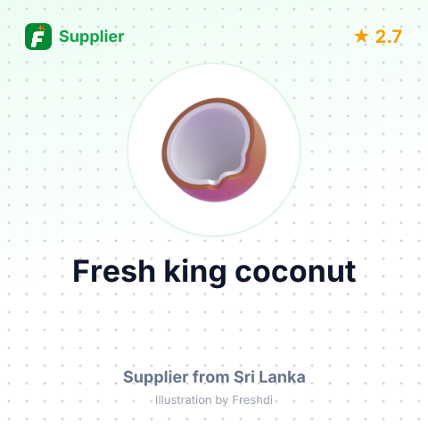 Fresh king coconut – summary card, no photo uploaded yet