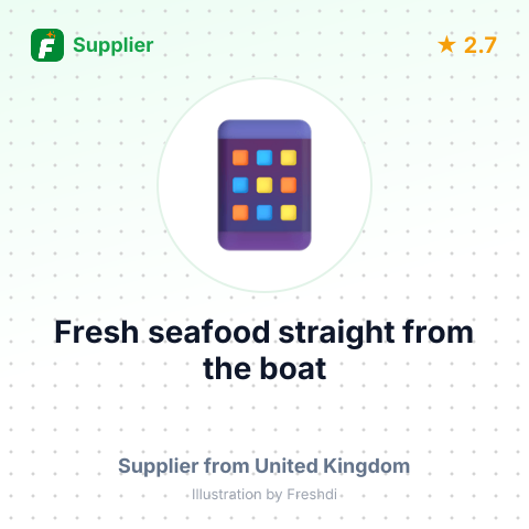Fresh seafood straight from the boat – summary card, no photo uploaded yet