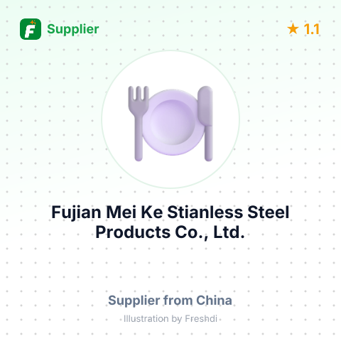 Fujian Mei Ke Stianless Steel Products Co., Ltd. – summary card, no photo uploaded yet