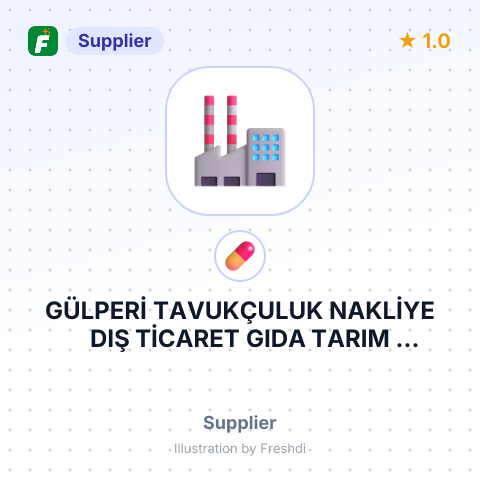 GÜLPERİ TAVUKÇULUK NAKLİYE DIŞ TİCARET GIDA TARIM ÜRÜNLERİ YEM OTOMOTİV PAZARLAMA İTHALAT İHRACAT VE TİCARET LİMİTED ŞİRKETİ. – summary card, no photo uploaded yet