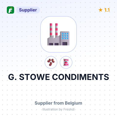 G. STOWE CONDIMENTS – summary card, no photo uploaded yet