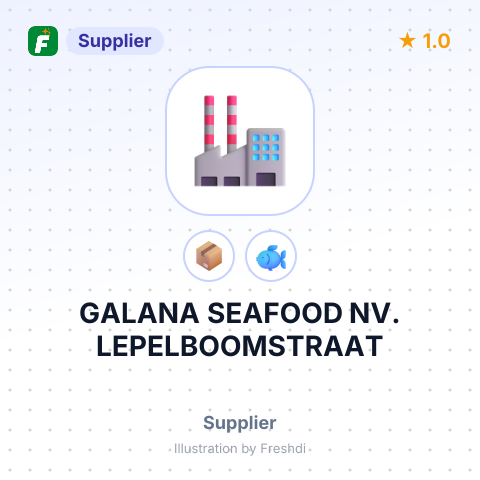 GALANA SEAFOOD NV. LEPELBOOMSTRAAT – summary card, no photo uploaded yet