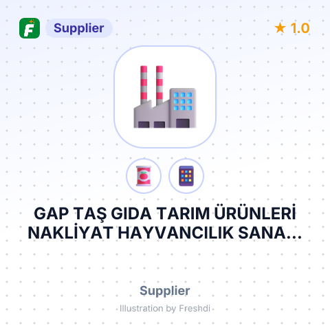 GAP TAŞ GIDA TARIM ÜRÜNLERİ NAKLİYAT HAYVANCILIK SANAYİ VE TİCARET LİMİTED ŞİRKETİ – summary card, no photo uploaded yet