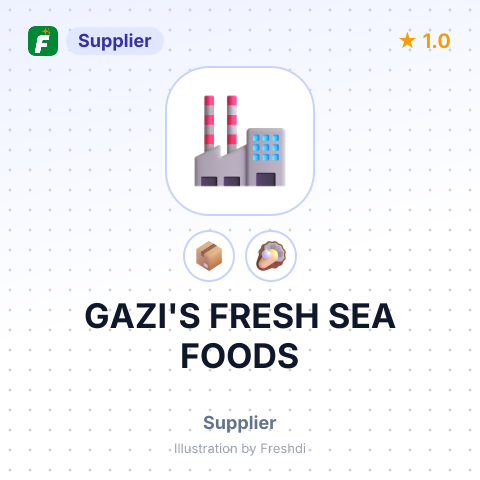 GAZI'S FRESH SEA FOODS – summary card, no photo uploaded yet