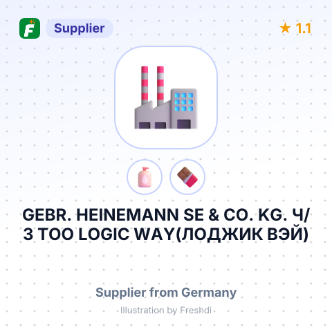 GEBR. HEINEMANN SE & CO. KG. Ч/З ТОО LOGIC WAY(ЛОДЖИК ВЭЙ) – summary card, no photo uploaded yet