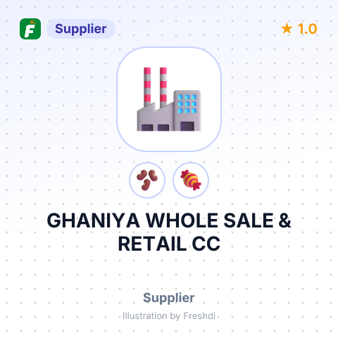 GHANIYA WHOLE SALE & RETAIL CC – summary card, no photo uploaded yet