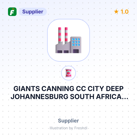GIANTS CANNING CC CITY DEEP JOHANNESBURG SOUTH AFRICA – summary card, no photo uploaded yet