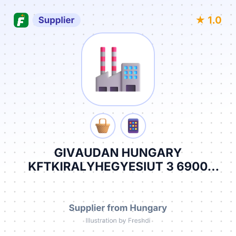 GIVAUDAN HUNGARY KFTKIRALYHEGYESIUT 3 6900 MAKO HUNGARY – summary card, no photo uploaded yet