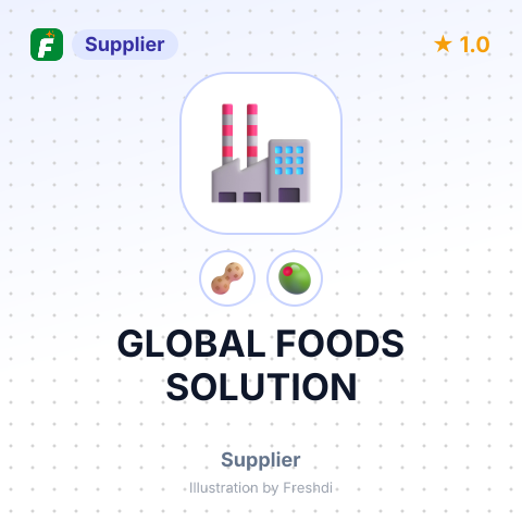 GLOBAL FOODS SOLUTION – summary card, no photo uploaded yet