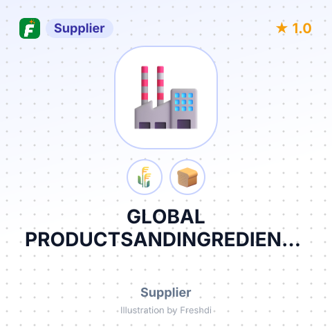 GLOBAL PRODUCTSANDINGREDIENTS LLC – summary card, no photo uploaded yet