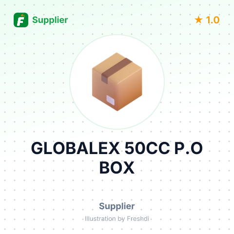 GLOBALEX 50CC P.O BOX – summary card, no photo uploaded yet