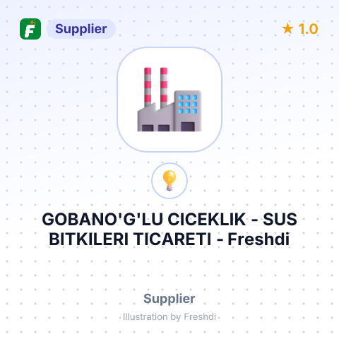 GOBANO'G'LU CICEKLIK - SUS BITKILERI TICARETI – summary card, no photo uploaded yet