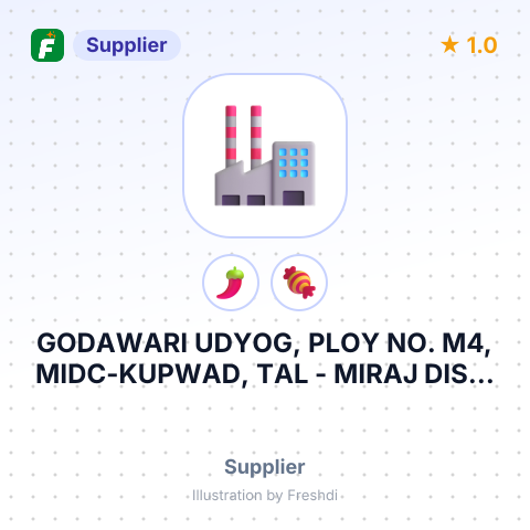 GODAWARI UDYOG, PLOY NO. M4, MIDC-KUPWAD, TAL - MIRAJ DIST. SANGLI, PIN CODE - – summary card, no photo uploaded yet