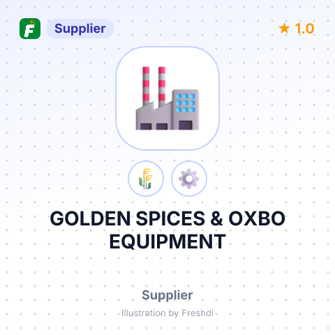 GOLDEN SPICES & OXBO EQUIPMENT – summary card, no photo uploaded yet