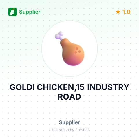 GOLDI CHICKEN,15 INDUSTRY ROAD – summary card, no photo uploaded yet